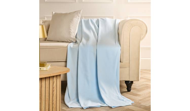 OHS Plain Fleece Blanket Throw 120 x 150cm - Baby Blue