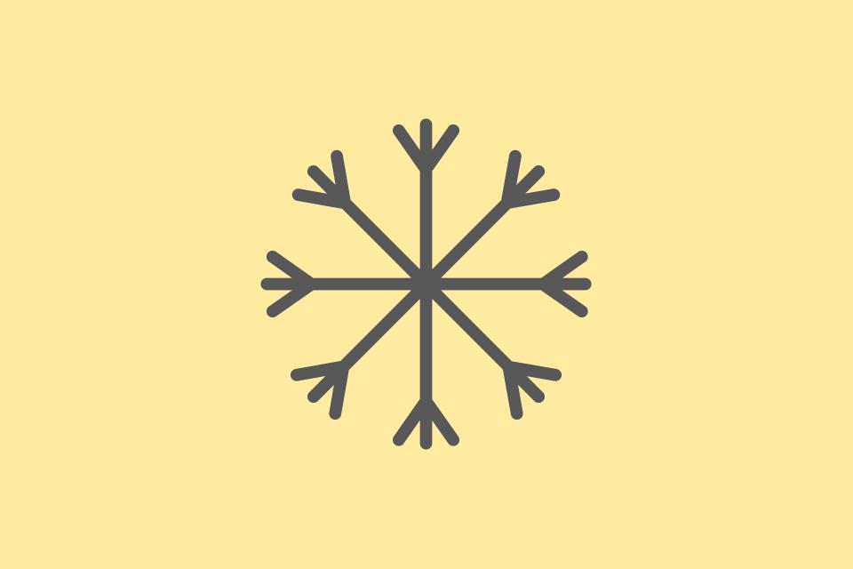 A hair dryer icon of a snowflake