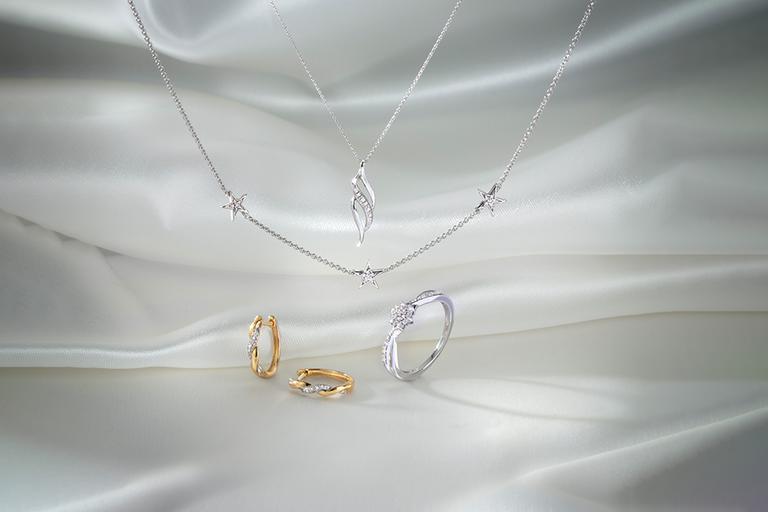 Some diamond rings and necklaces.