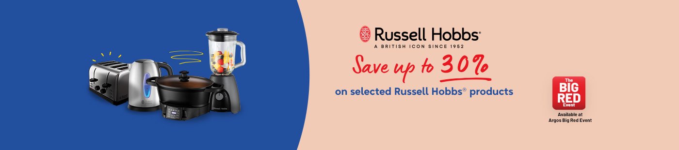 The Big Red Event. Russell Hobbs®. Save up to 30% on selected Russell Hobbs® products.
