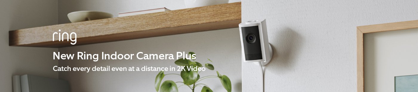 Ring. New Ring Indoor Camera Plus. Catch every detail even at distance in 2K video.