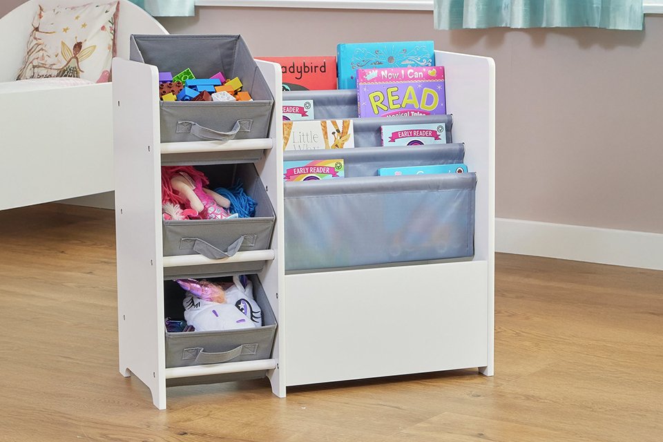 Liberty House Kids Book Sling Storage Unit - White.