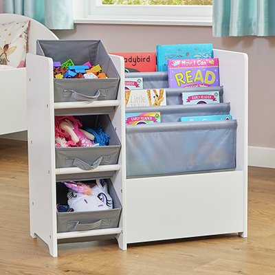 Liberty House Kids Book Sling Storage Unit - White.