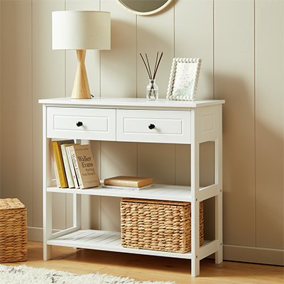 Argos Home 2 Drawer Console Table - White.