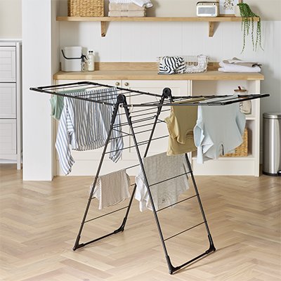 Argos Home Cross Wing Airer - Black.