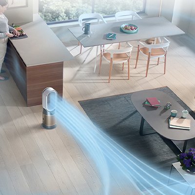 Air purifiers in a living room.