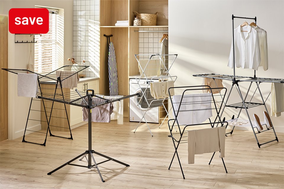 Save up to 50% on selected Spring cleaning and utility essentials. Includes cleaning supplies, clothes airers, storage and more.