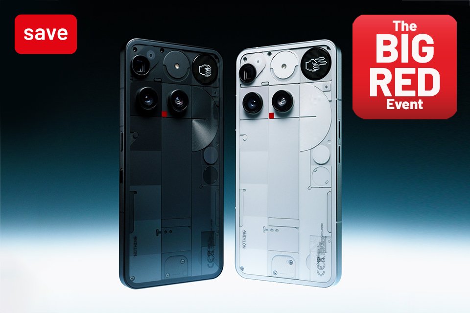 Save 20% on selected Nothing mobile phones with code RED20.