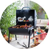 Argos Home Drum Charcoal BBQ.