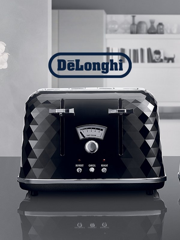 Save on selected De'Longhi kettles and toasters. Use codes RED10 & RED30.