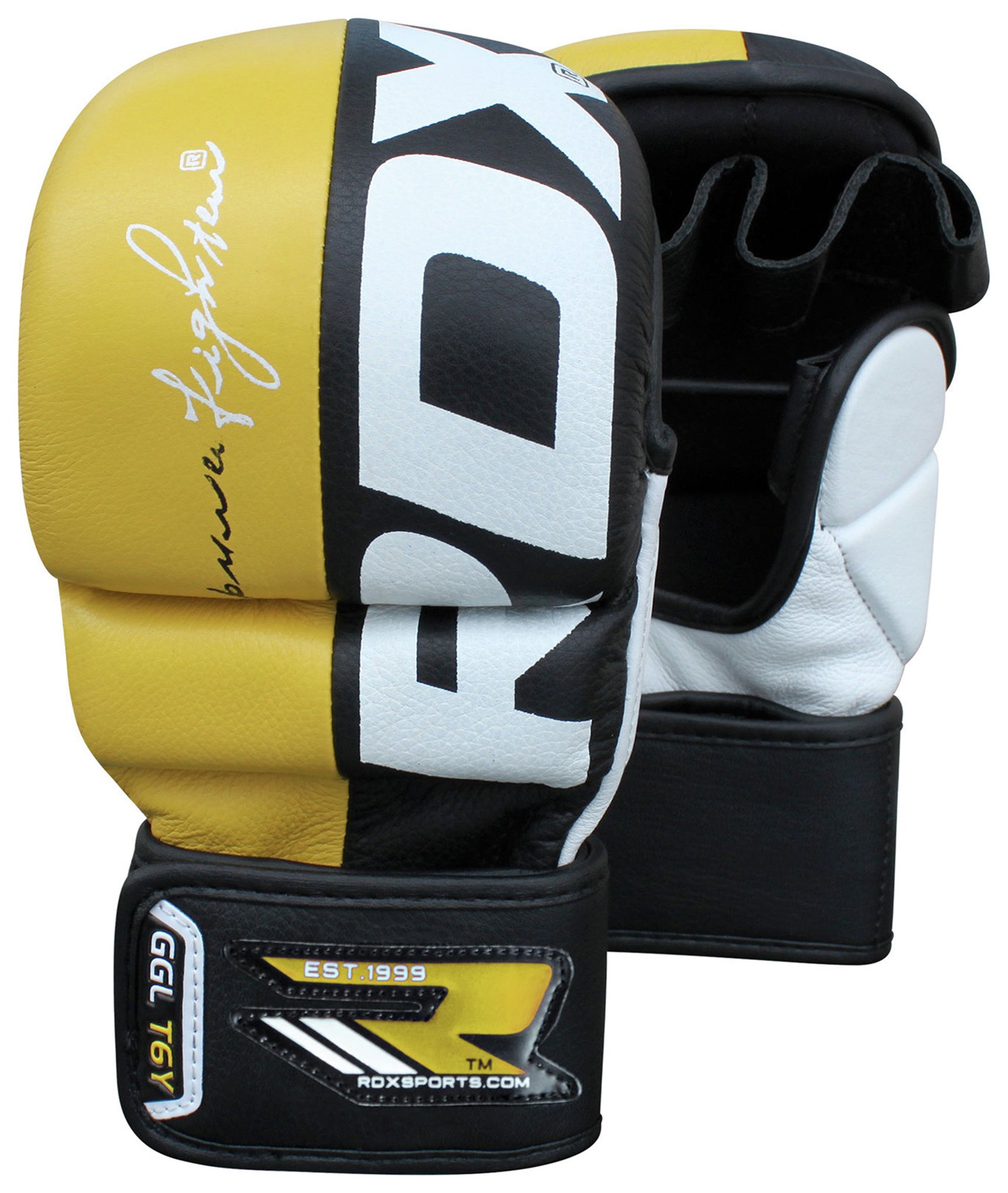 RDX Large to XLarge Mixed Martial Arts Gloves - Yellow.