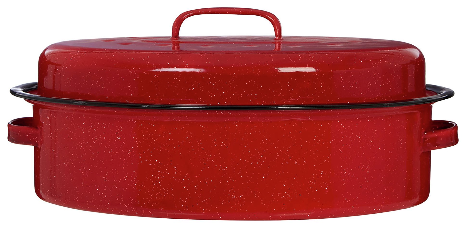 Premier Housewares Enamel Oval Roaster with Lid