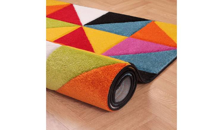 Mega Flooring Multi Modern Geometric Runner - 66 x 230cm