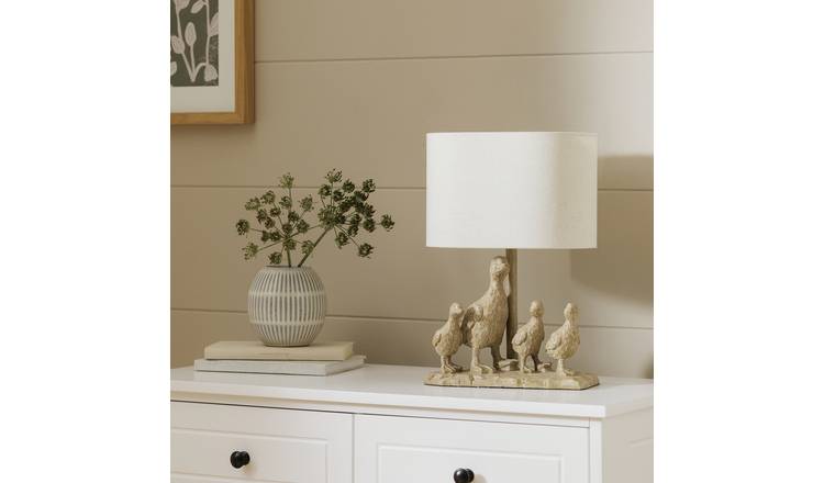 Argos Home Resin Duck Family Table Lamp -Light Oak & Natural