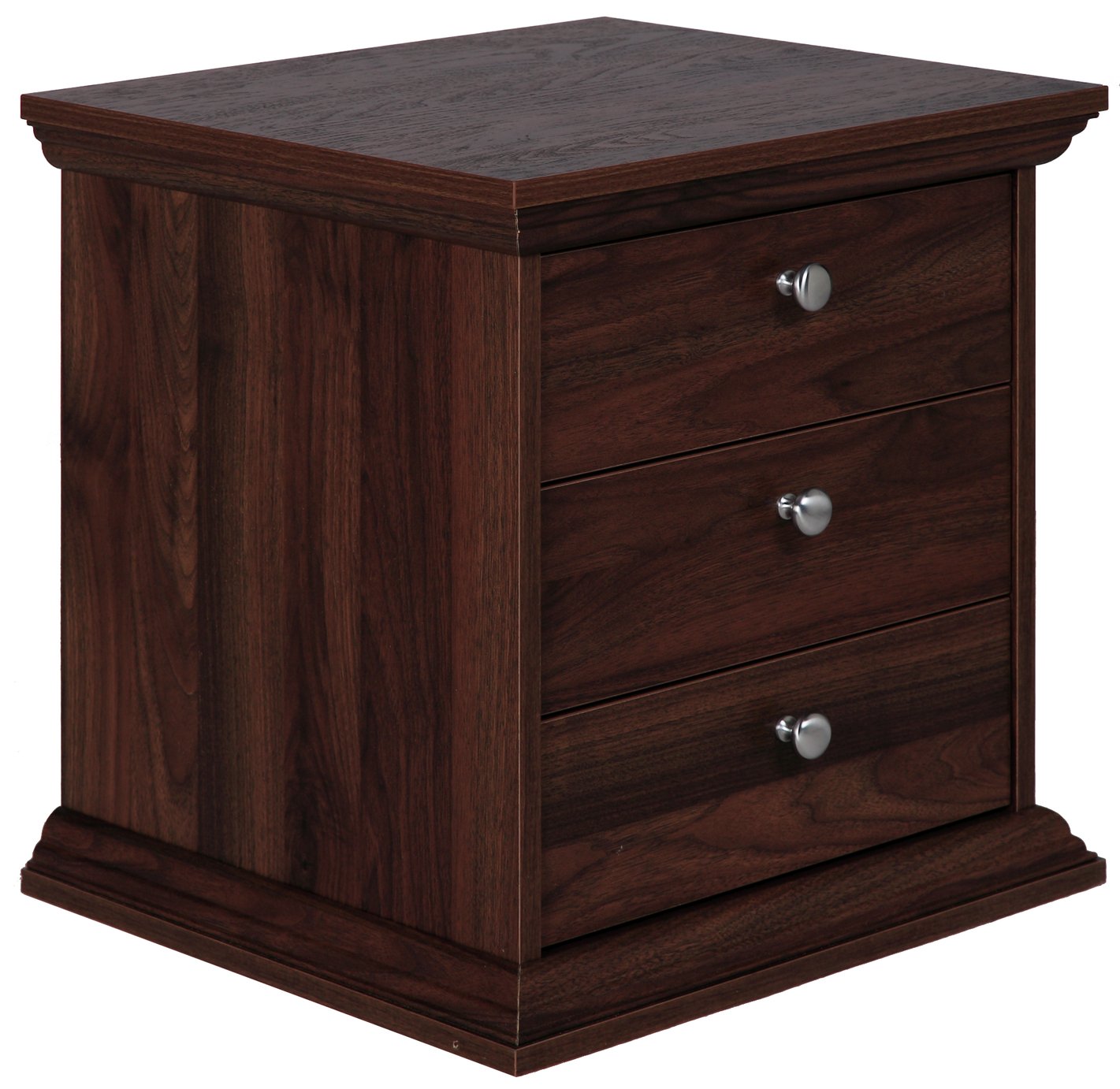 Argos Home Canterbury 3 Drawer Bedside Chest - Walnut Effect