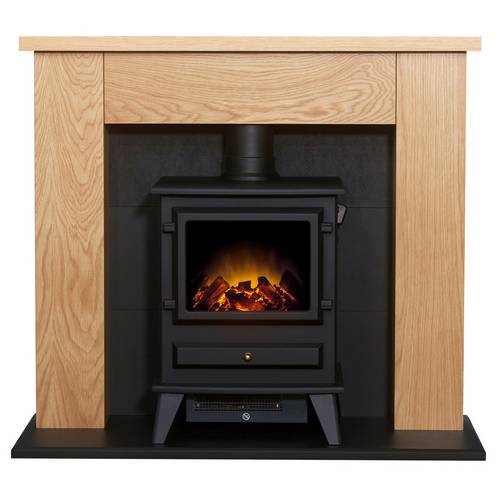 Buy Adam 2kw Electric Stove Suite Oak Black Electric Fires Argos