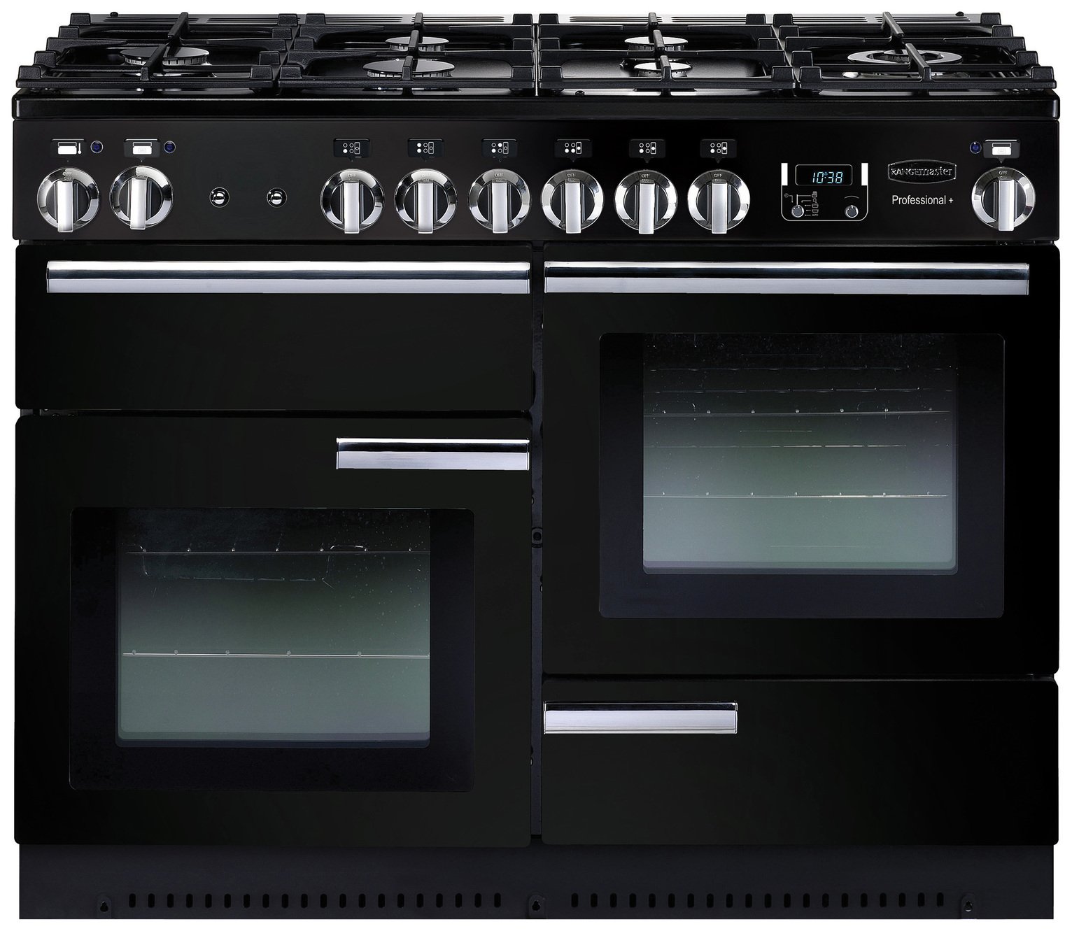 Rangemaster Professional 110 Dual Fuel Range Cooker - Black