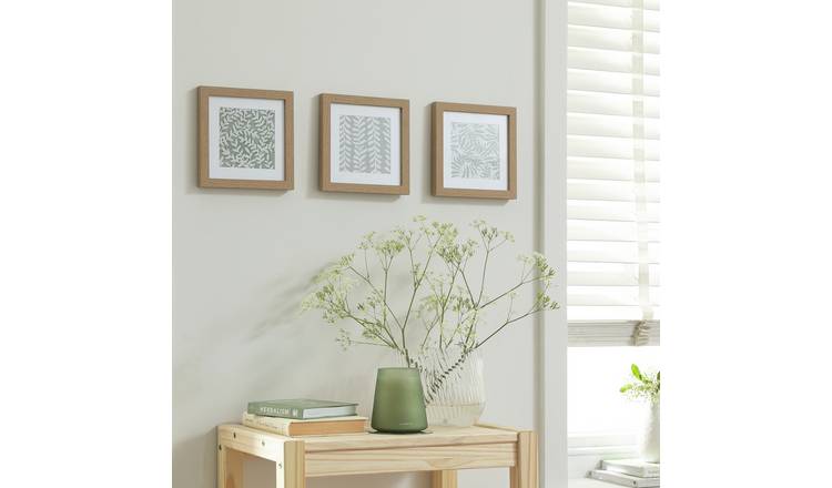 Habitat 3 Pack Oak Effect Wooden Picture Frames - 4x4"