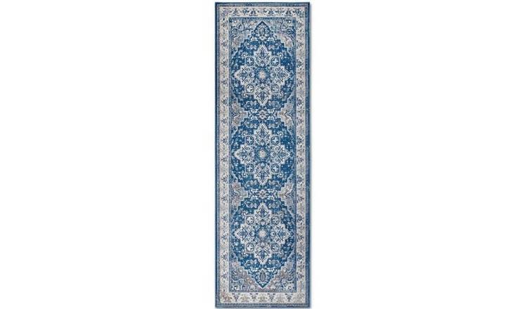 Villeroy & Boch Blue 1869 Jehanne Classic Medallion Runner Rug - 80 x 240cm