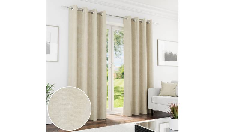 Enhanced Living Knightsbridge Eyelet Blackout Curtains - 168 x 183cm - Cream