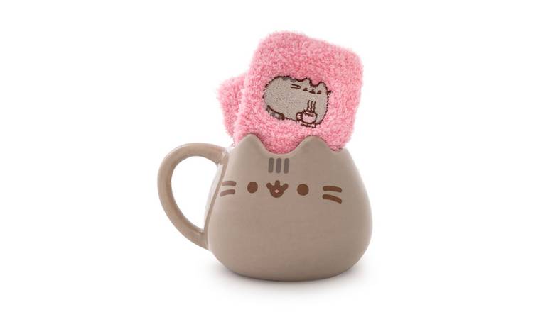 Pusheen 3D Face Adult Womens Mug and Sock Gift Set - Brown