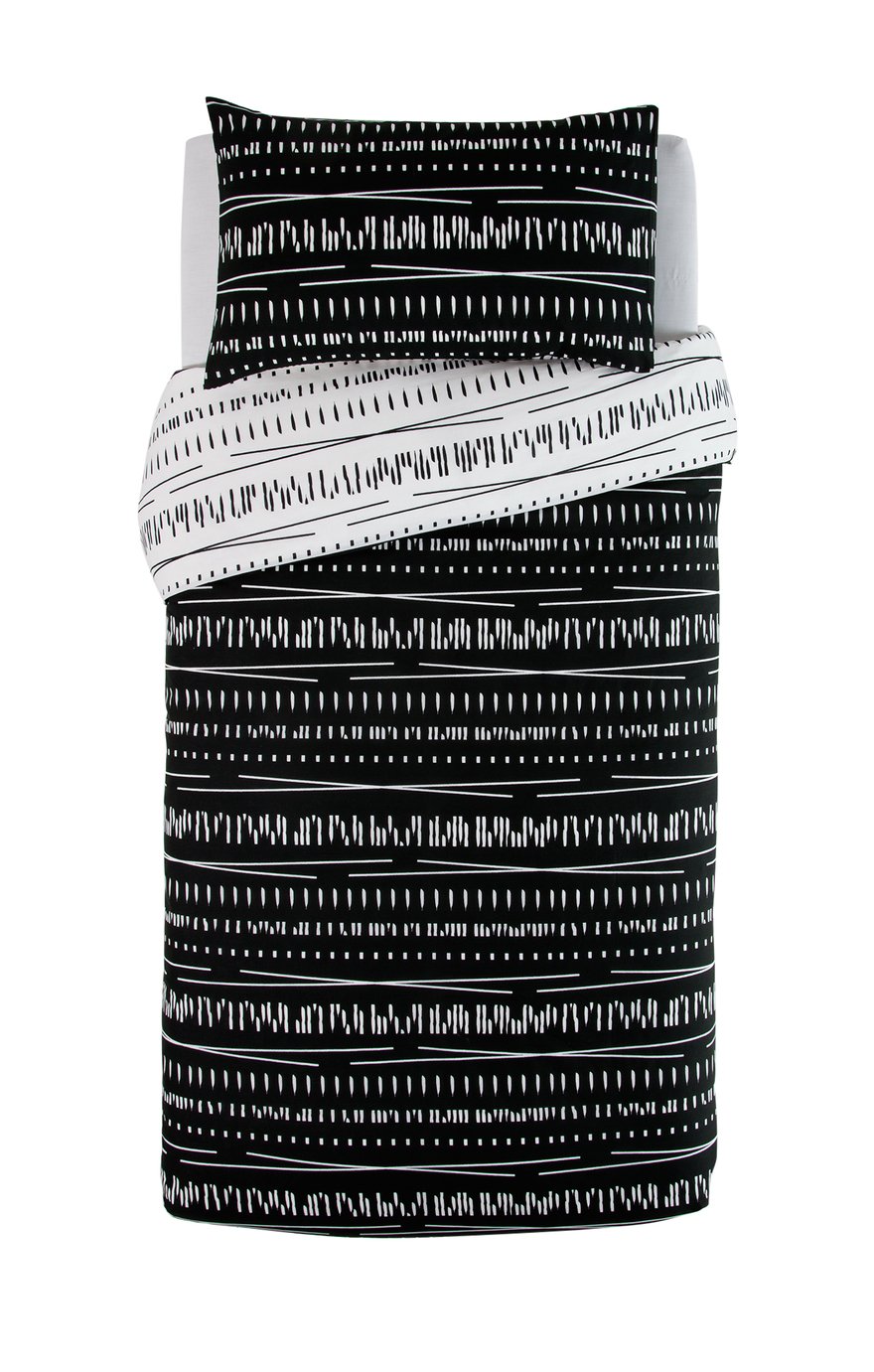 Argos Home Black And White Sticks Bedding Set Single 5207396