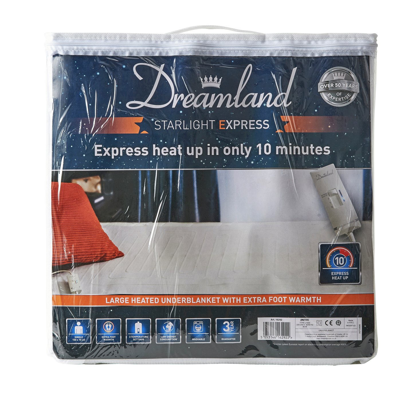 Dreamland Starlight Express Heated Underblanket - Single