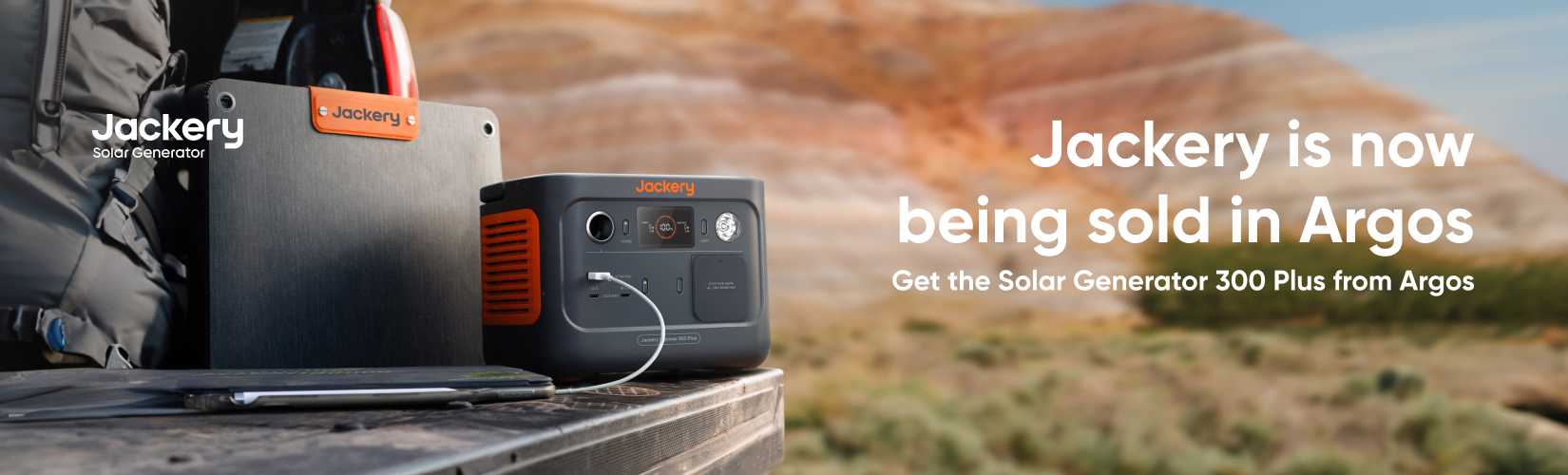 Jackery is now being sold in Argos. Get the Solar Generator 300 Plus from Argos.