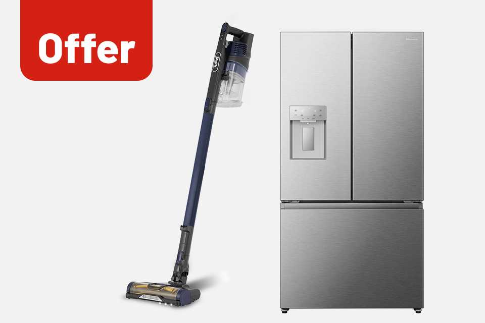 Top offers on appliances. Includes Shark floorcare and cashback on Hisense and Samsung.