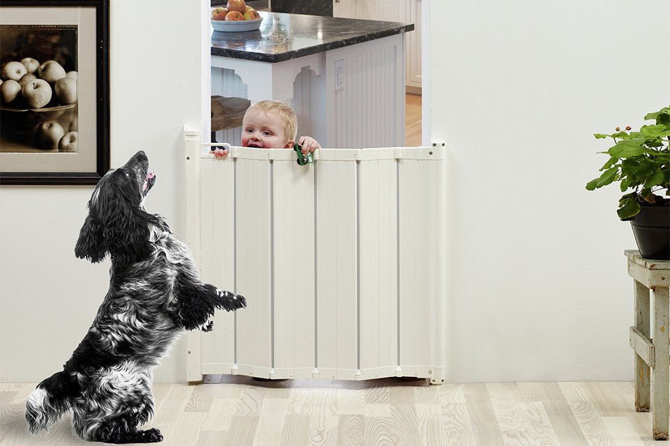 Scandinavian pet design guard me gate.