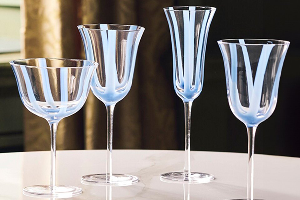 Habitat x Sanderson & National Trust wine glasses.