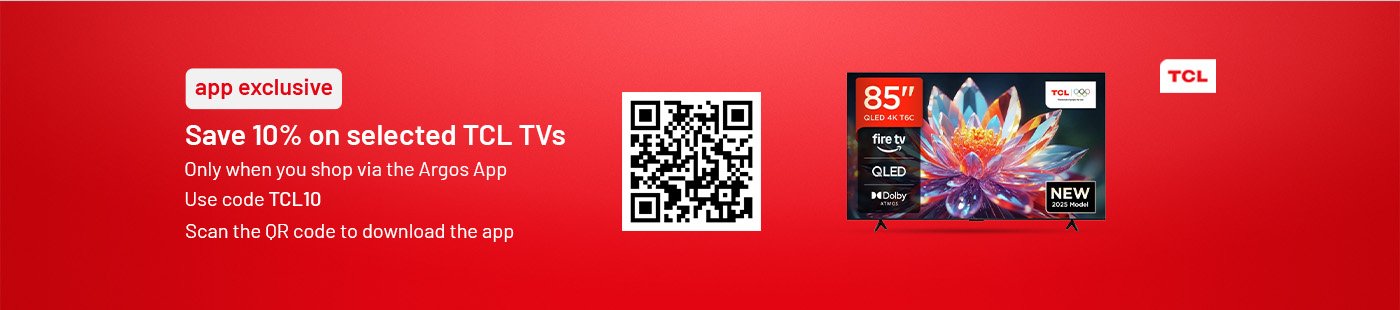 Save 10% on selected OLED LG TV's. Only when you shop via the argos app. Use code APP10.