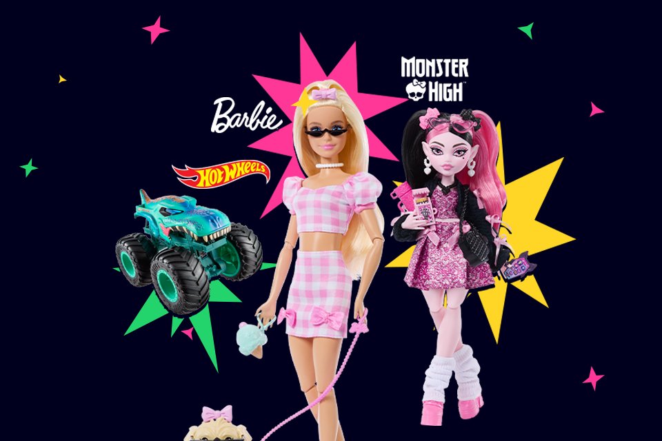 New toys, out now! From Barbie, Monster High, Hot Wheels and more.