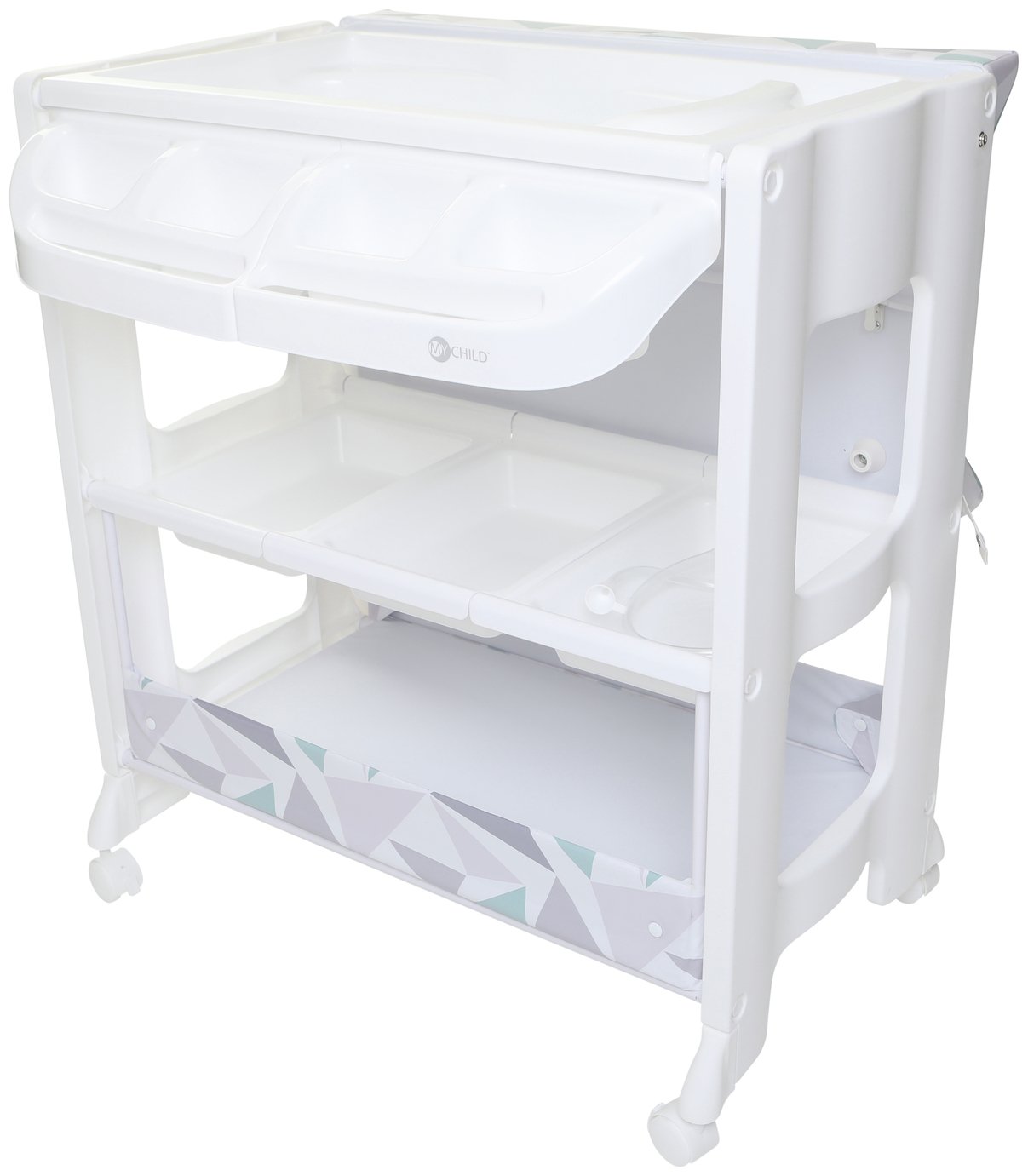 MyChild Peachy Changing Station with Bath, Grey Geo Reviews Updated