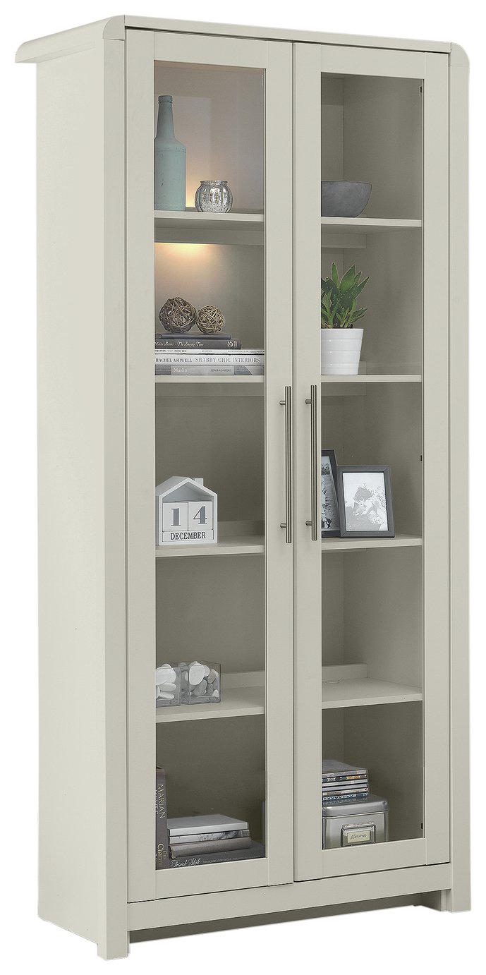 Argos Home Elford 2 Door Full Display Cabinet - Grey