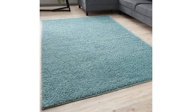 The Rugs Duck Egg Myshaggy Plain Shaggy Rug - 120 x 170cm
