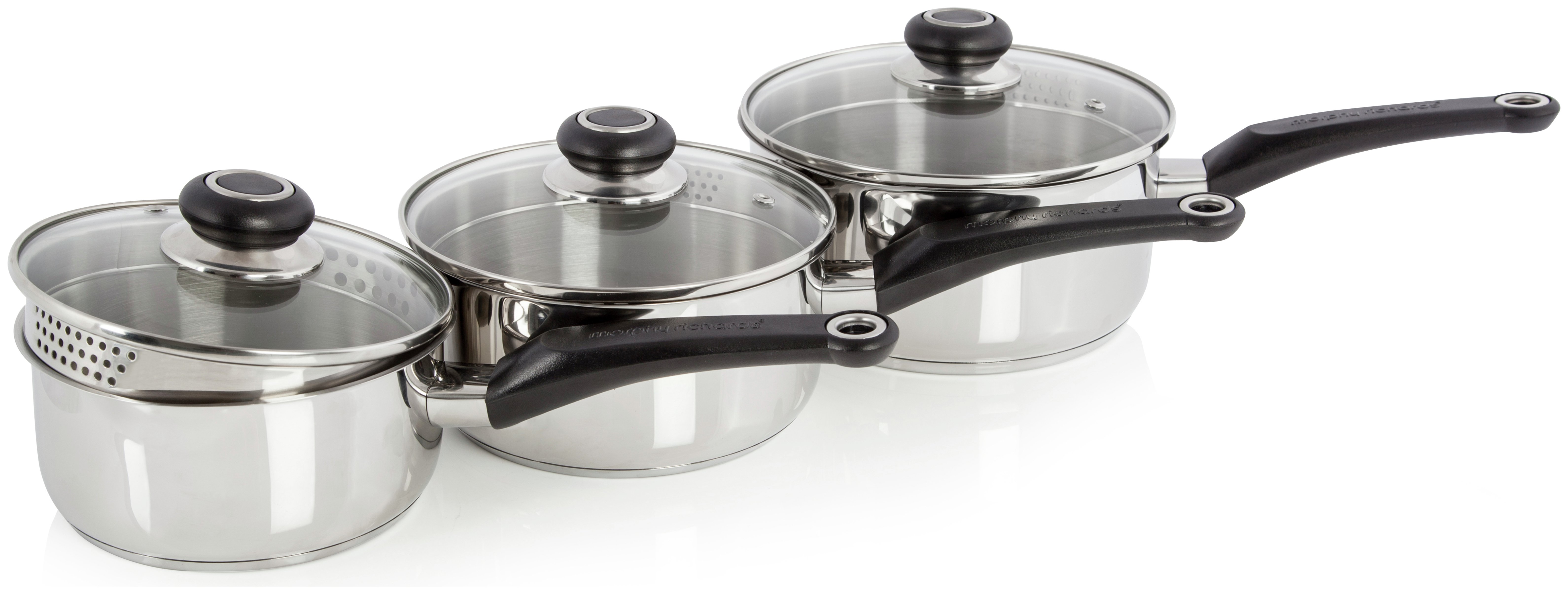 Morphy Richards Equip 3 Piece Stainless Steel Pan Set