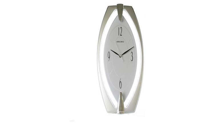 Seiko Silver Plastic Wall Clock White Dial