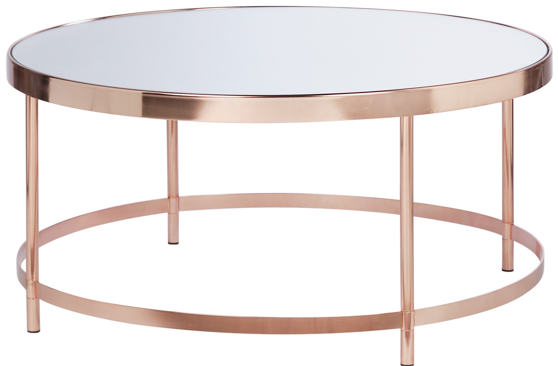 Argos Home Round Mirrored Top Coffee Table - Copper Plated