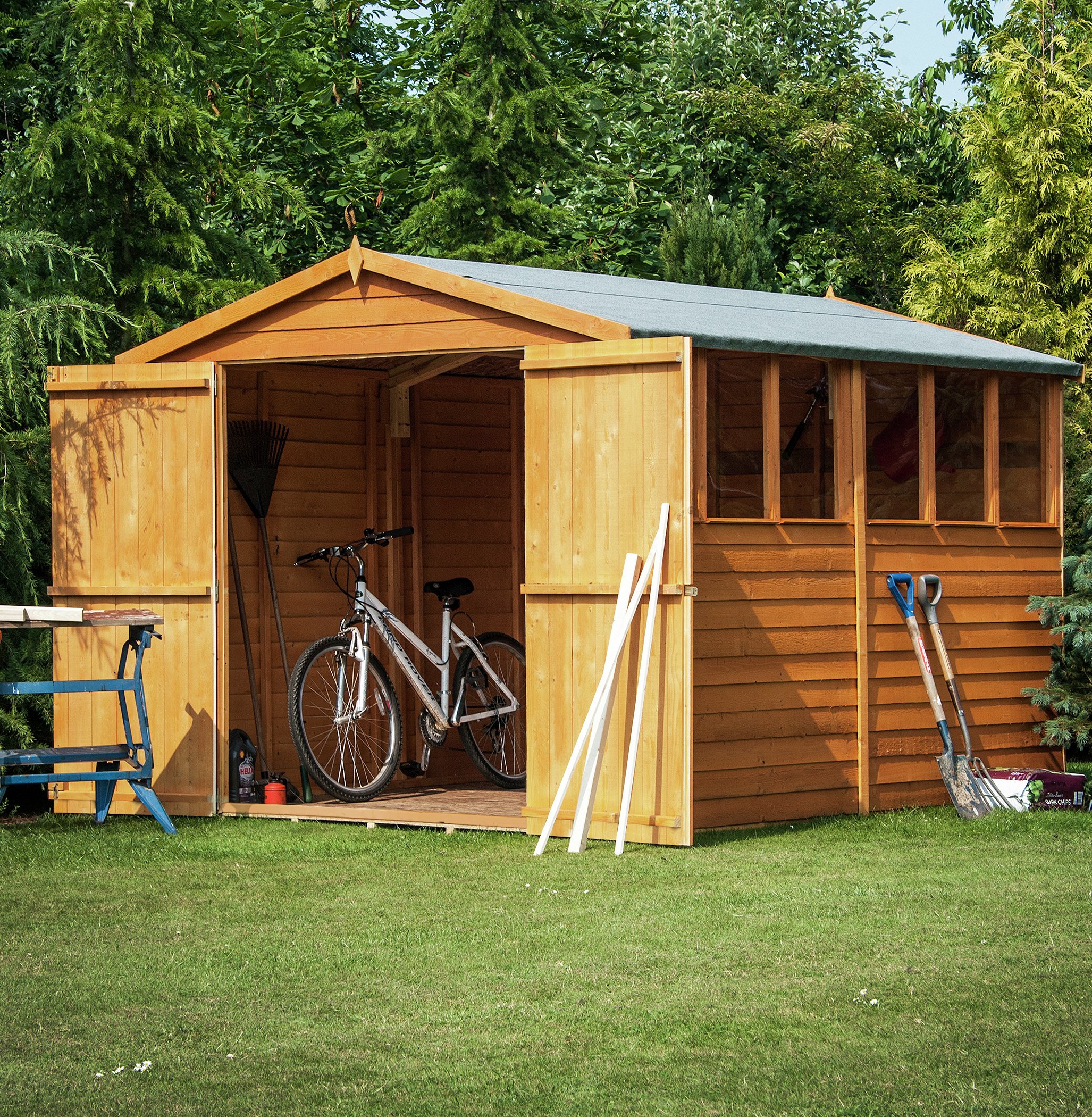 Homewood Overlap Wooden Double Door Shed - 12 x 6ft