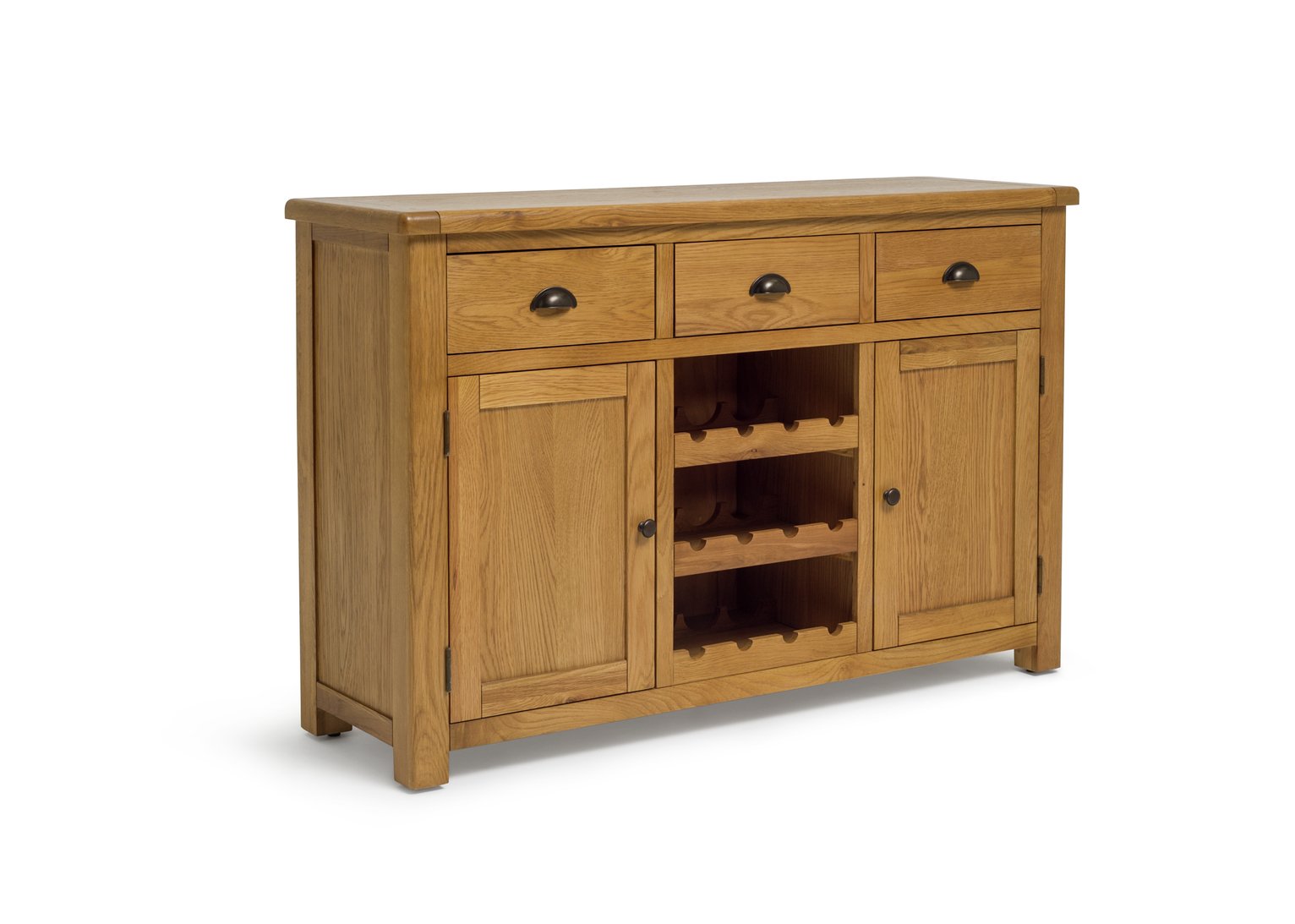 Habitat Kent 2 Door 3 Drawer Oak & Oak Veneer Sideboard