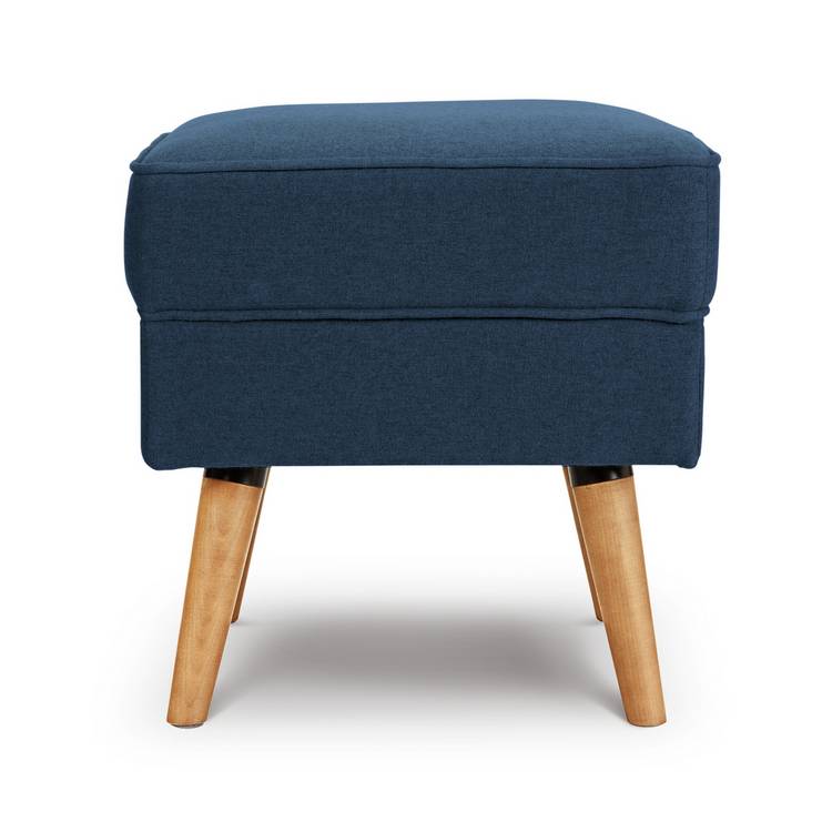 Habitat Callie Velvet Footstool - Petrol Blue 0