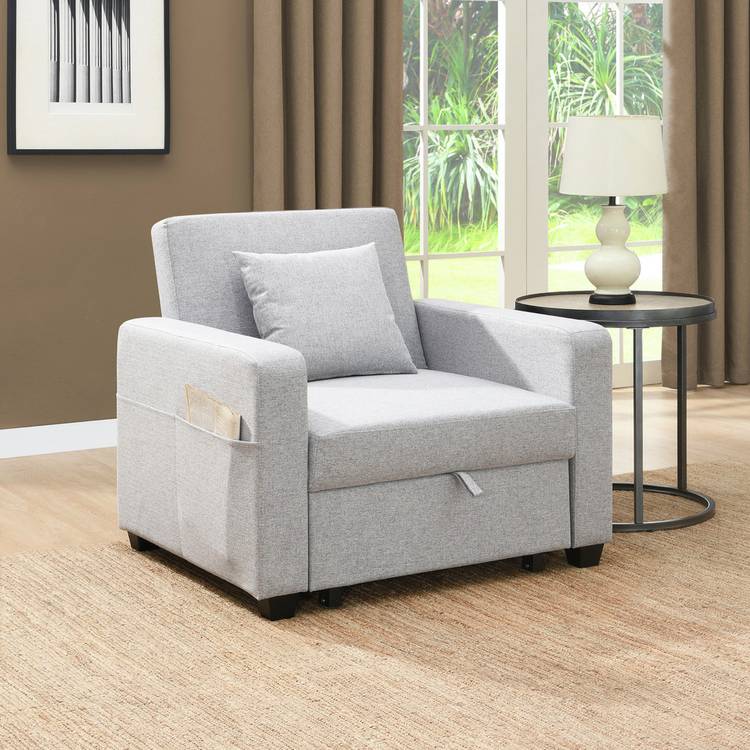 Habitat Reagan Single Fabric Chairbed - Grey 0