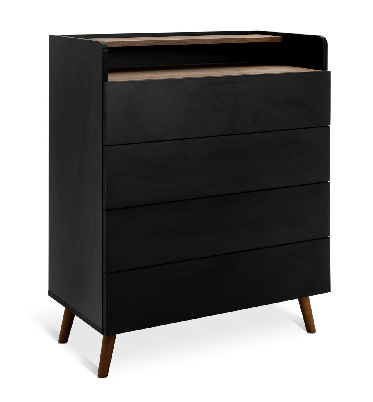 Habitat Skandi 4 Drawer Chest with Shelf - Black