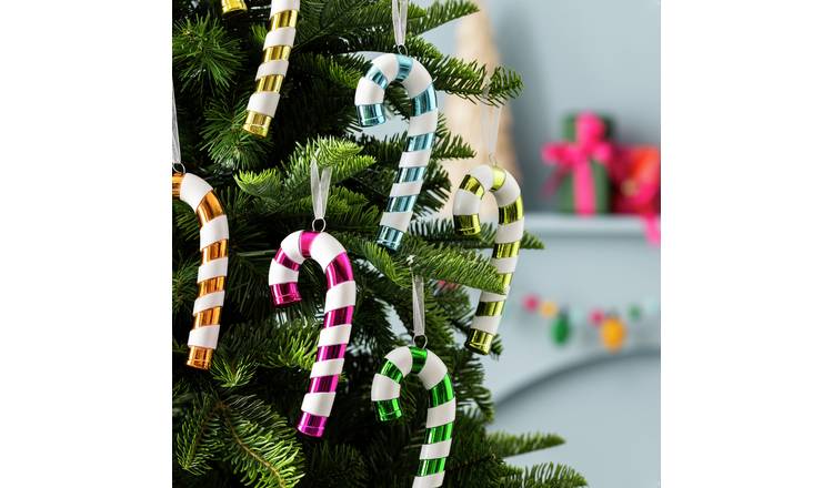 Habitat Pack Of 6 Candy Canes Christmas Tree Decoration