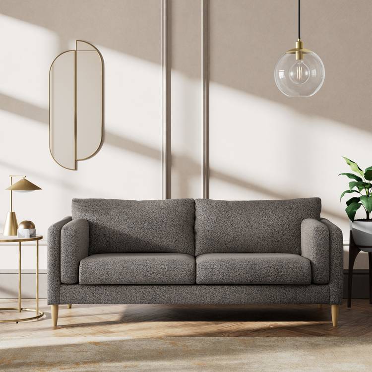 Habitat Newington Fabric 3 Seater Sofa - Charcoal - Ash Leg 0