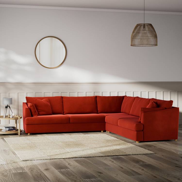 Habitat Holmfirth Reversible Corner Sofa - Burnt Orange 0