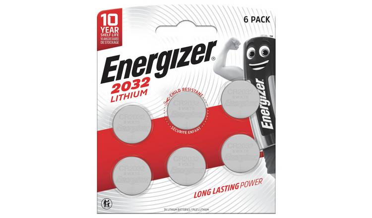 Energizer 2032Lithium Coin Batteries 3V (CR2032) - Pack of 6