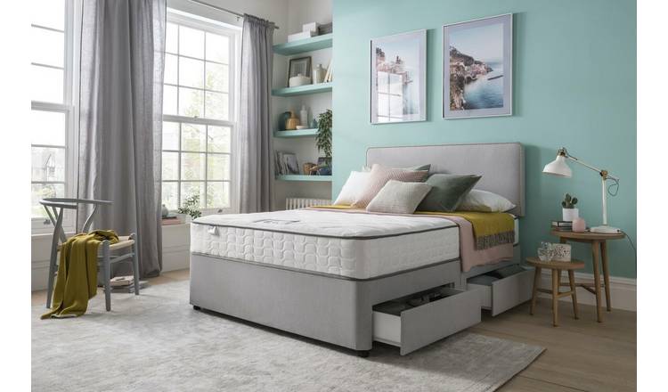 Silentnight Pavia Double Comfort 4 Drawer Divan Bed - Grey