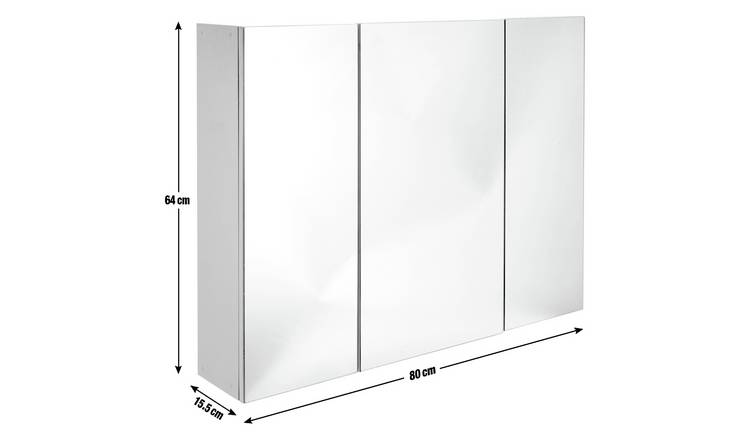 Buy Argos Home 3 Door Mirrored Cabinet White Bathroom Wall Cabinets Argos